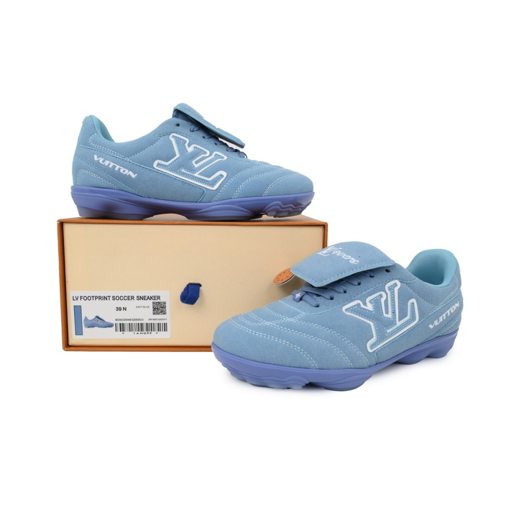 EM Sneakers Louis Vuitton LV Footprint Soccer Sneaker Sky Blue