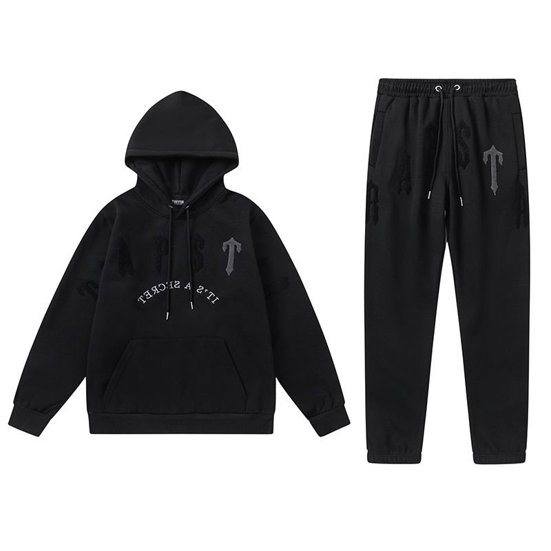 EM Sneakers Trapstar Hoodie & Sweatpant Sets 8890 Black
