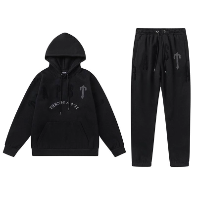 EM Sneakers Trapstar Hoodie & Sweatpant Sets 8890 Black 01