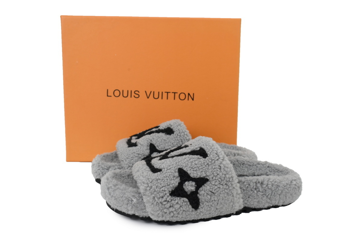 EM Sneakers Louis Vuitton LV Bom Dia Slipper Dark Gray