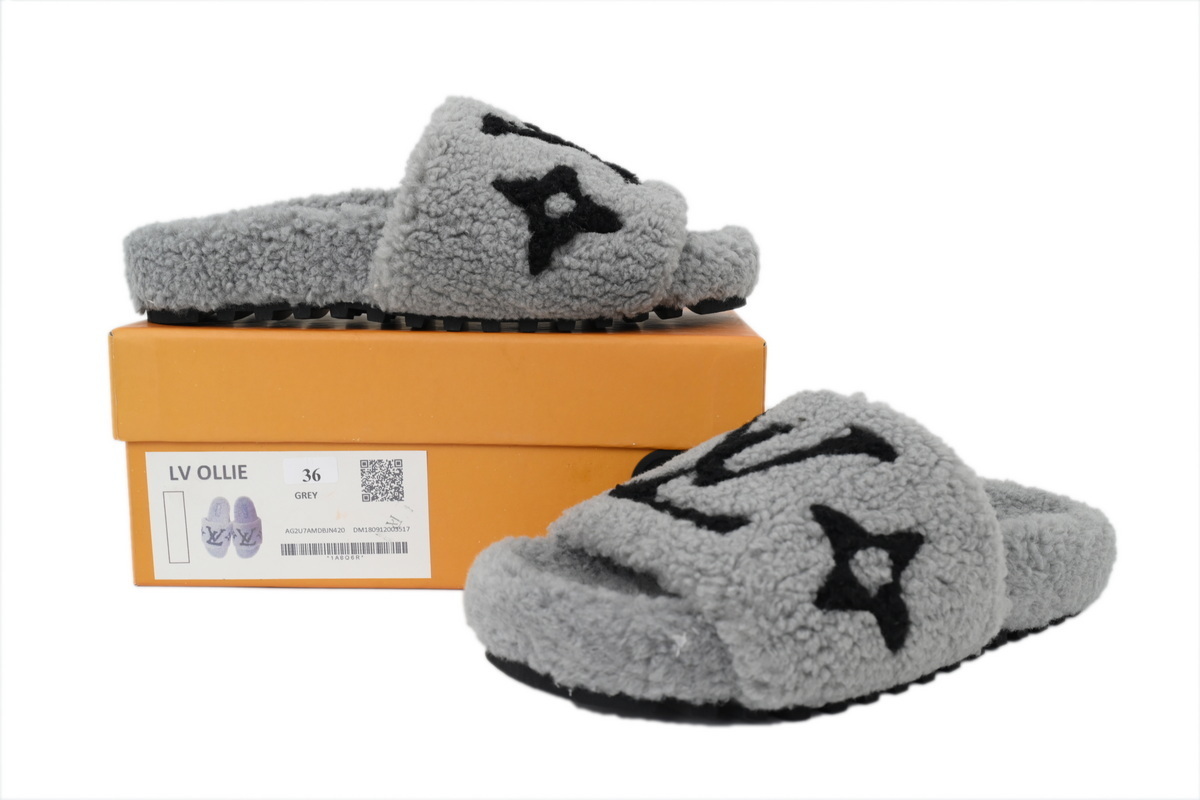 EM Sneakers Louis Vuitton LV Bom Dia Slipper Dark Gray