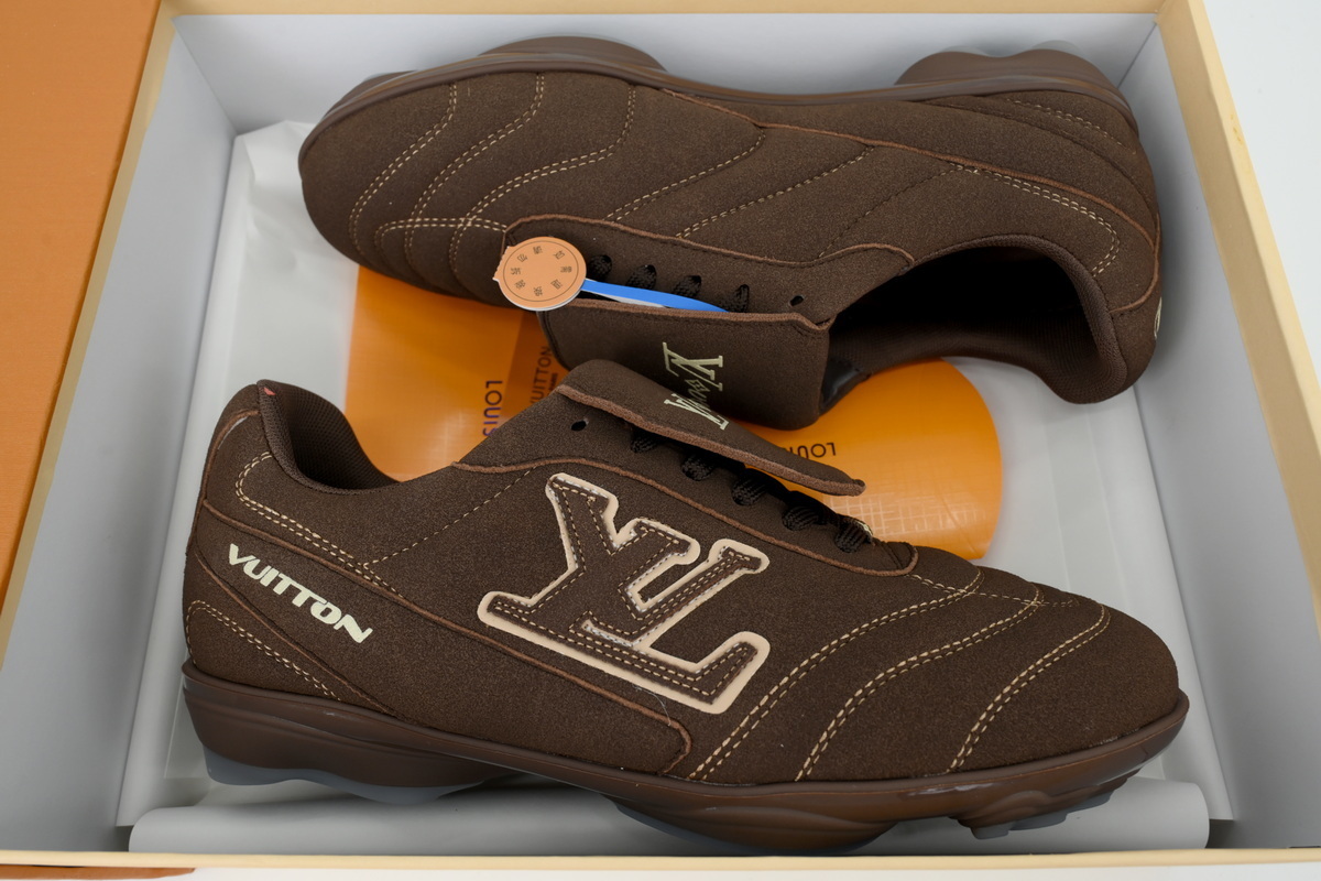 EM Sneakers Louis Vuitton LV Footprint Soccer Sneaker Turned Brown