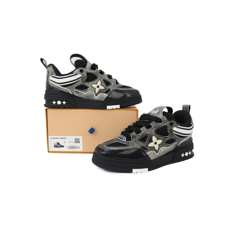 EM Sneakers Louis Vuitton LV Skate Sneaker New Black Woolen Fabric