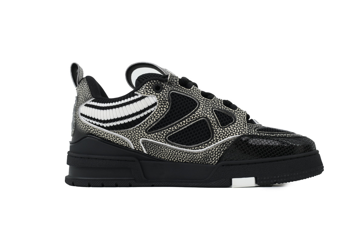 EM Sneakers Louis Vuitton LV Skate Sneaker New Black Woolen Fabric