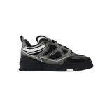 EM Sneakers Louis Vuitton LV Skate Sneaker New Black Woolen Fabric