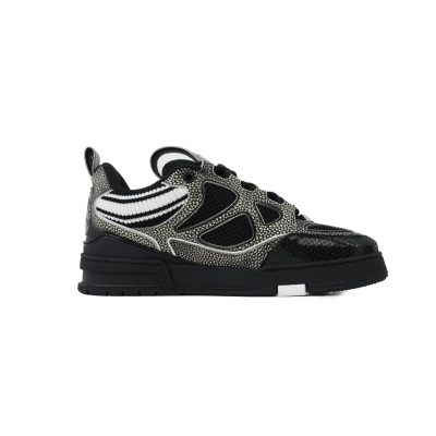 EM Sneakers Louis Vuitton LV Skate Sneaker New Black Woolen Fabric 02
