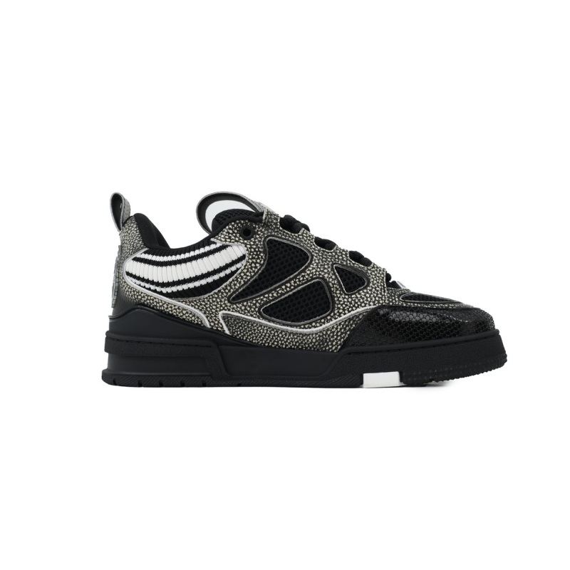 EM Sneakers Louis Vuitton LV Skate Sneaker New Black Woolen Fabric