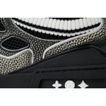 EM Sneakers Louis Vuitton LV Skate Sneaker New Black Woolen Fabric