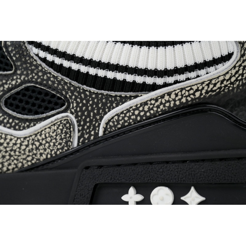 EM Sneakers Louis Vuitton LV Skate Sneaker New Black Woolen Fabric