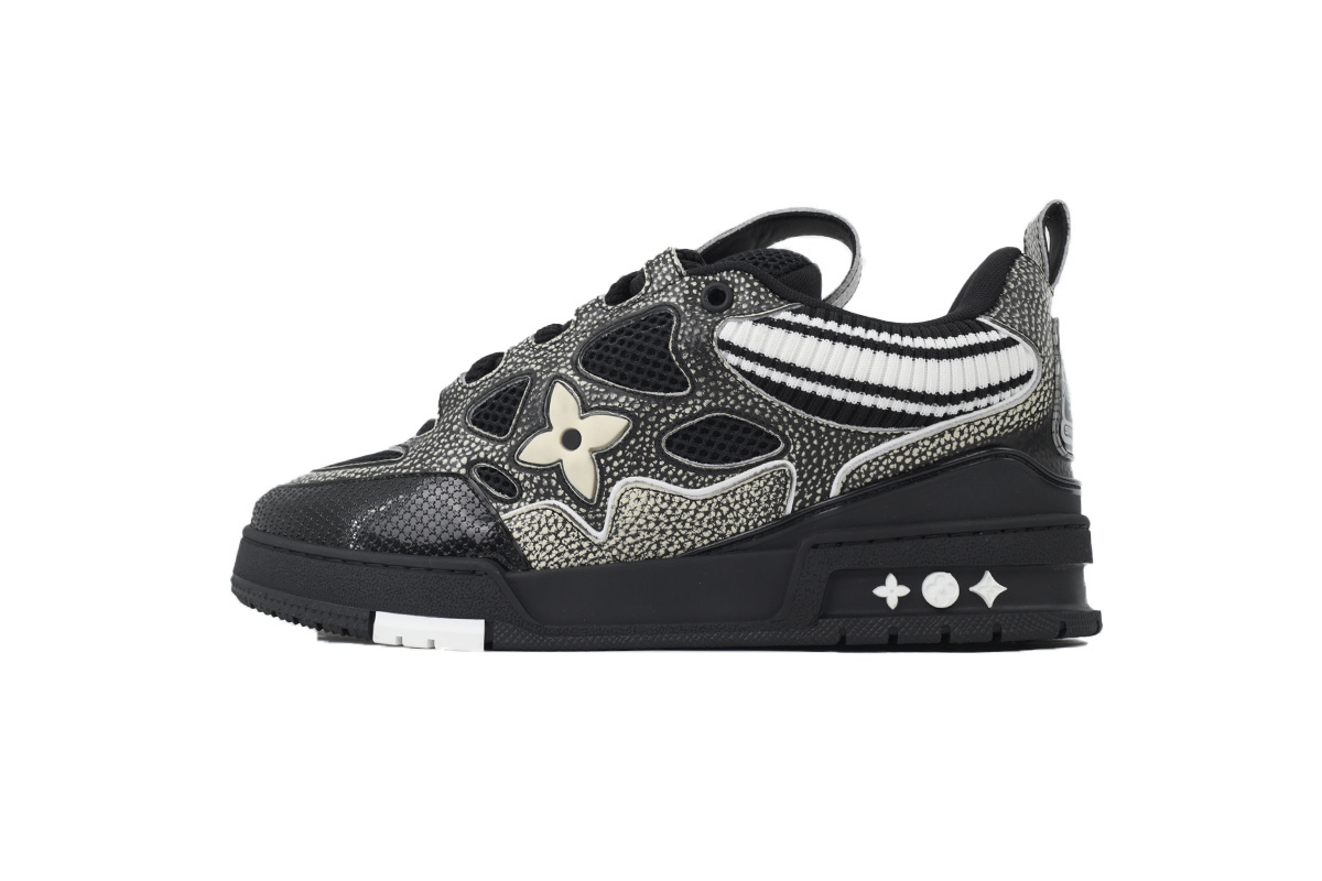EM Sneakers Louis Vuitton LV Skate Sneaker New Black Woolen Fabric