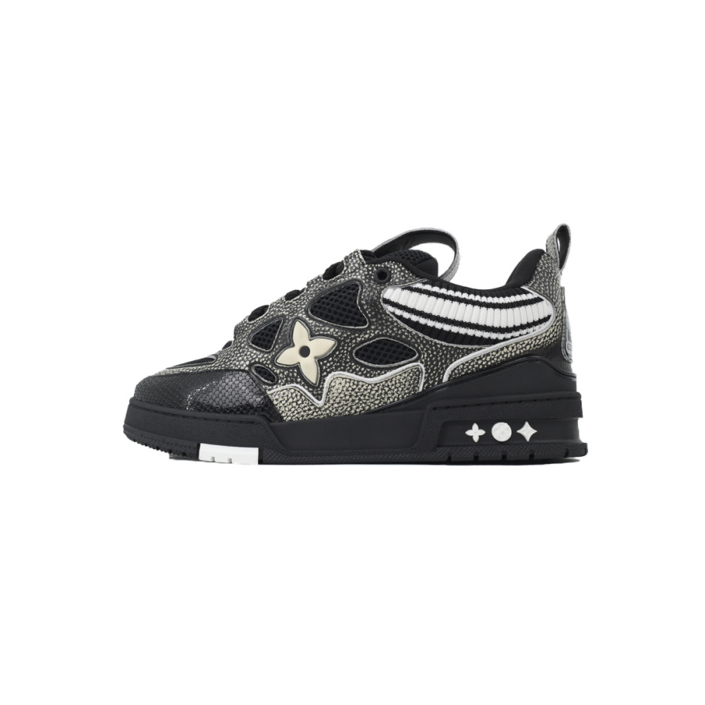 EM Sneakers Louis Vuitton LV Skate Sneaker New Black Woolen Fabric