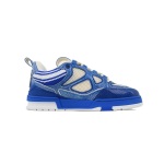 EM Sneakers Louis Vuitton LV Skate Sneaker New Blue Woolen Fabric