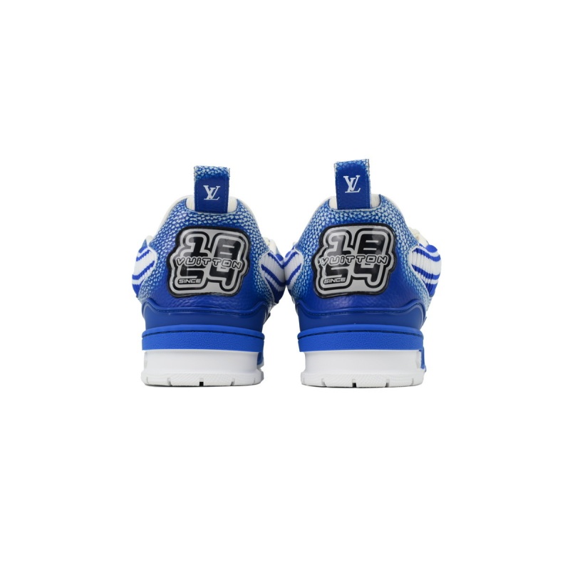 EM Sneakers Louis Vuitton LV Skate Sneaker New Blue Woolen Fabric