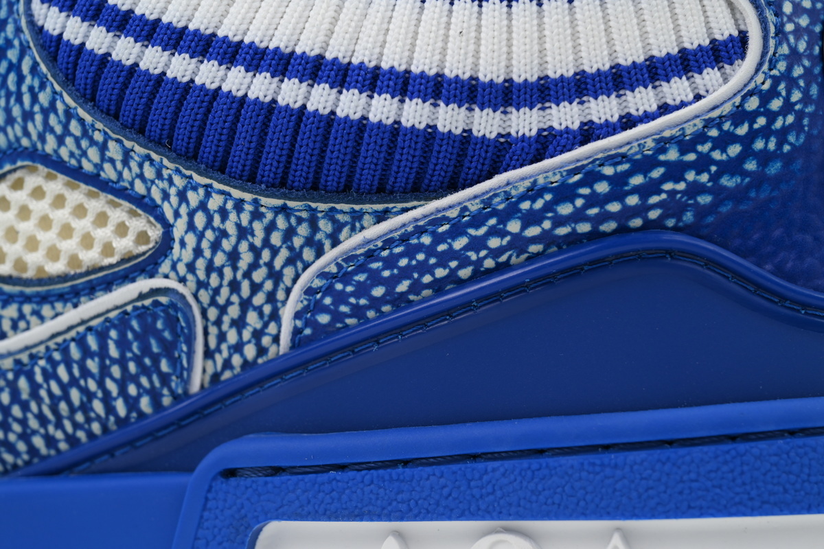 EM Sneakers Louis Vuitton LV Skate Sneaker New Blue Woolen Fabric