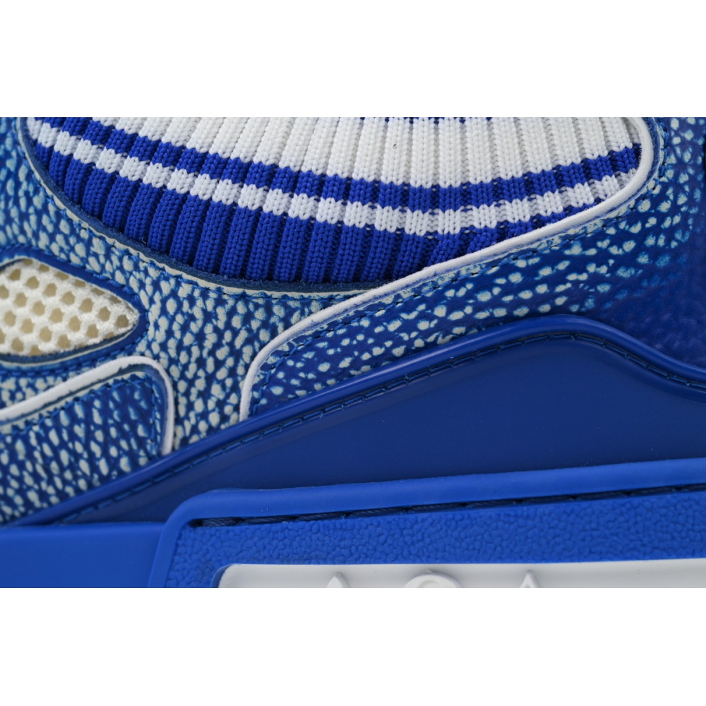 EM Sneakers Louis Vuitton LV Skate Sneaker New Blue Woolen Fabric