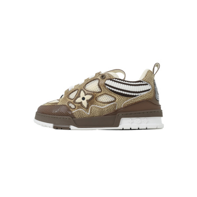 EM Sneakers Louis Vuitton LV Skate Sneaker New khaki Wool Weaving 01