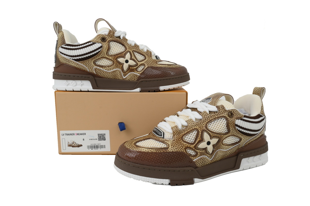 EM Sneakers Louis Vuitton LV Skate Sneaker New khaki Wool Weaving