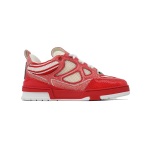 EM Sneakers Louis Vuitton LV Skate Sneaker New Red Woolen Fabric