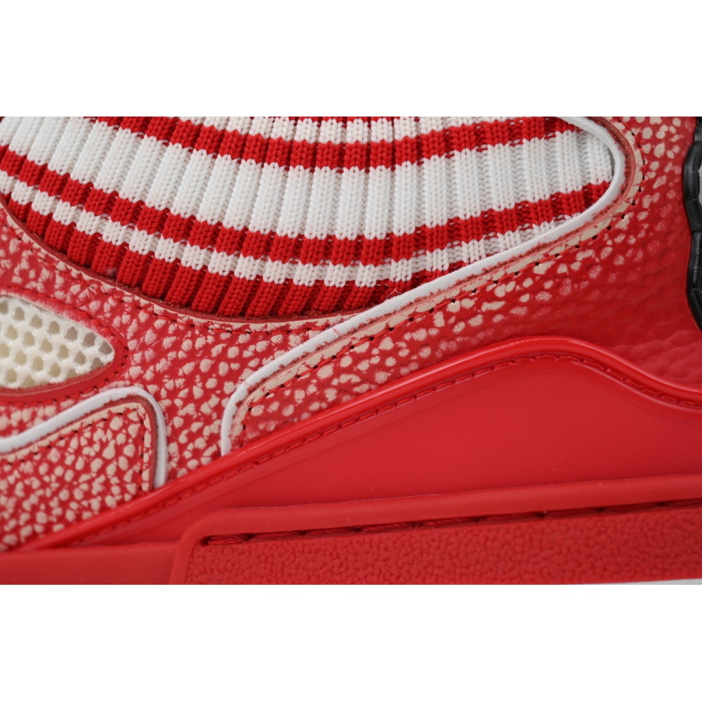 EM Sneakers Louis Vuitton LV Skate Sneaker New Red Woolen Fabric