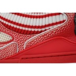 EM Sneakers Louis Vuitton LV Skate Sneaker New Red Woolen Fabric