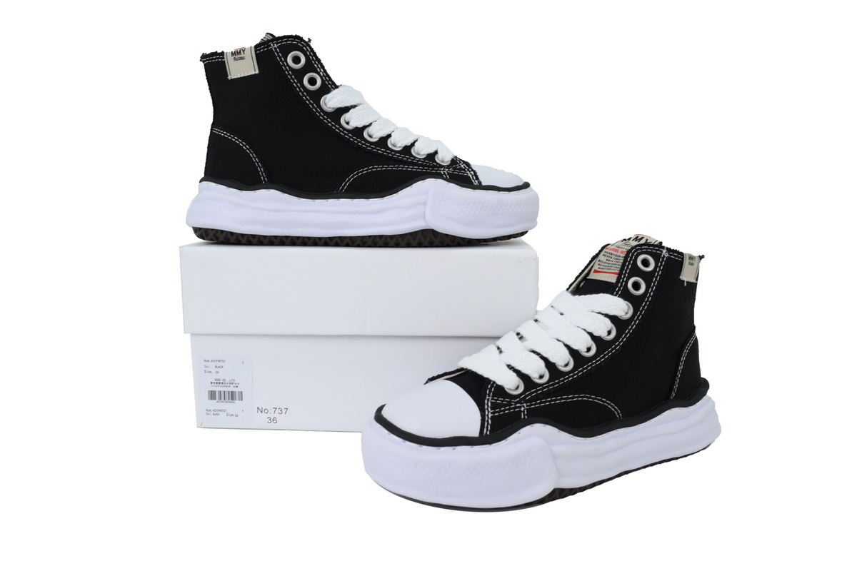 EM Sneakers Mihara Yasuhiro PETERSON OG Sole High-top Sneaker Black And White NO.737