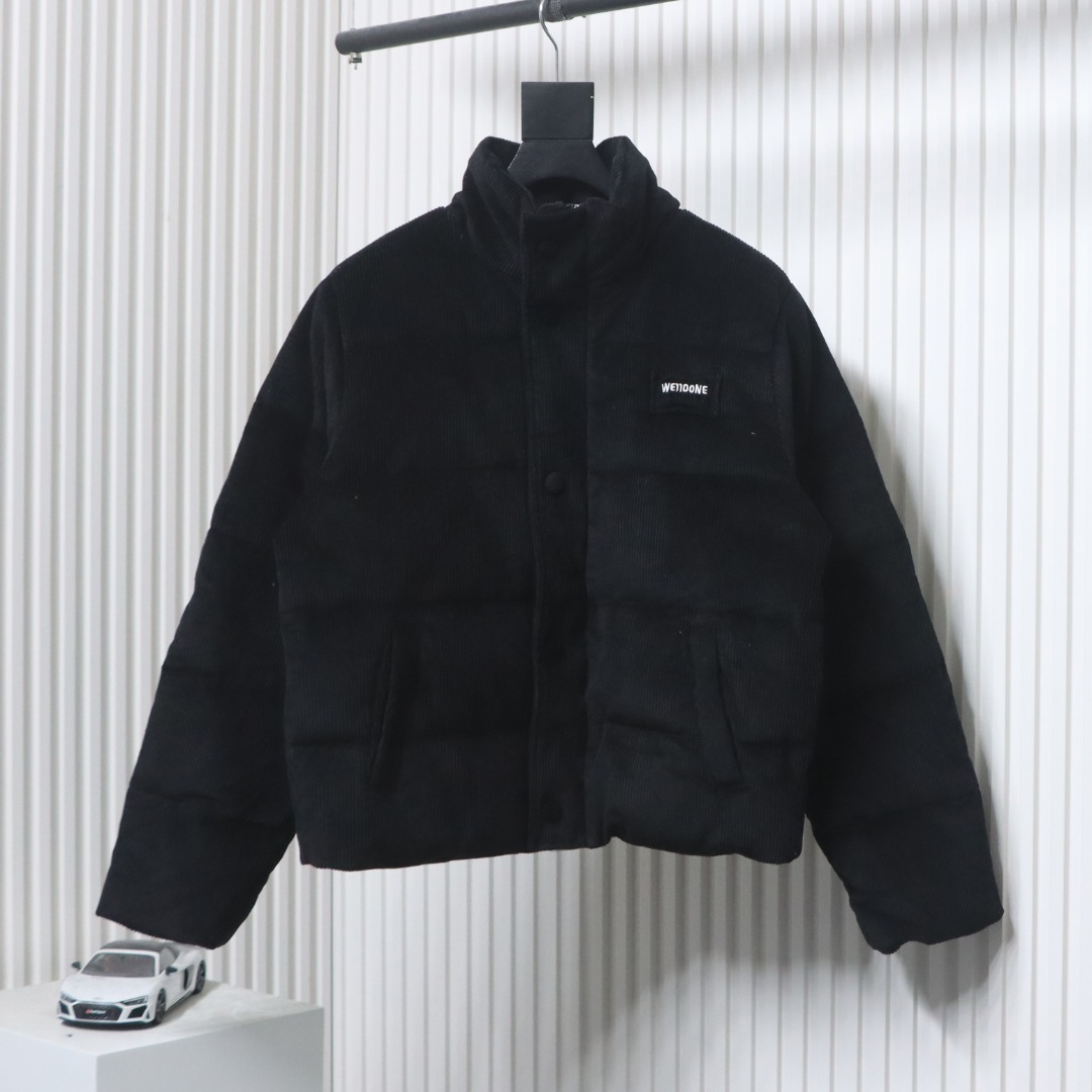 EM Sneakers WE11DONE 24FW Corduroy Down Jacket Black