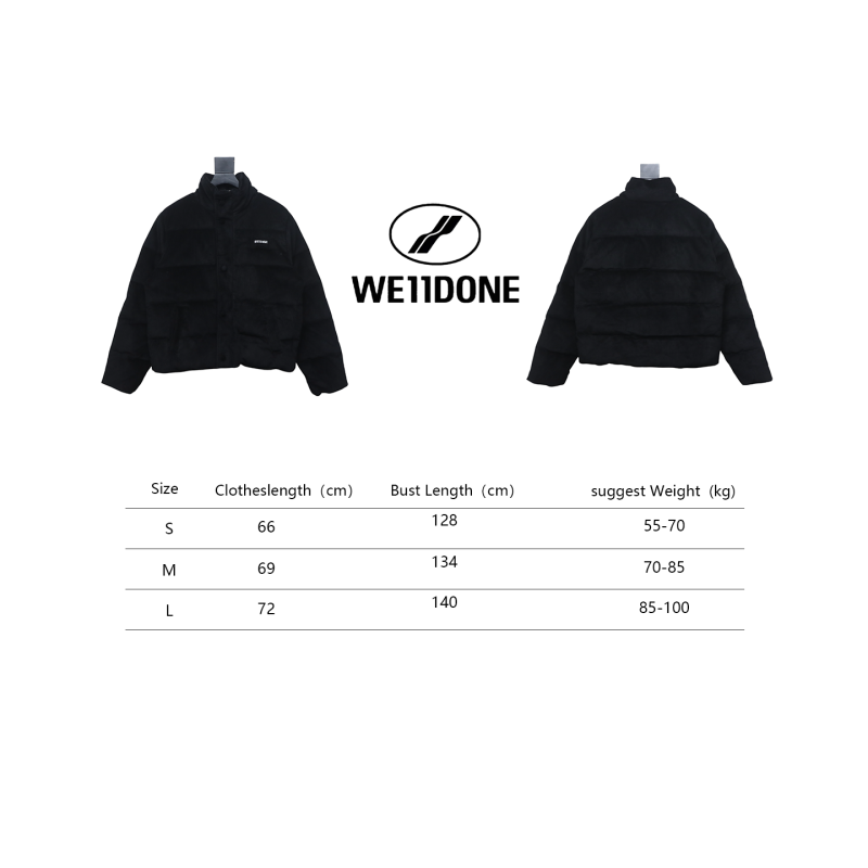 EM Sneakers WE11DONE 24FW Corduroy Down Jacket Black