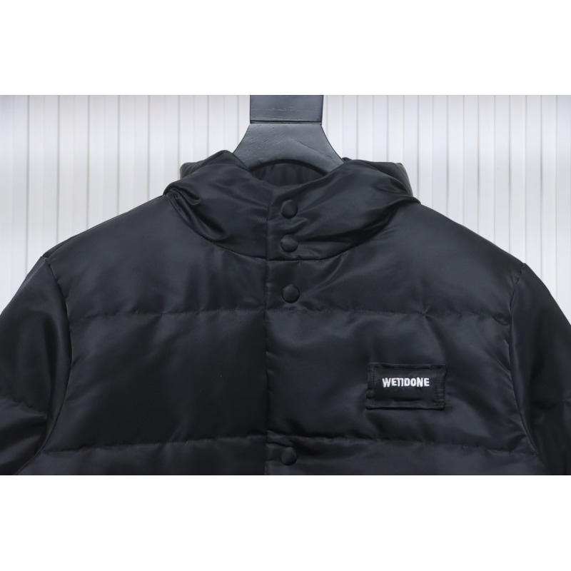 EM Sneakers WE11DONE Logo Hooded Down Jacket Black