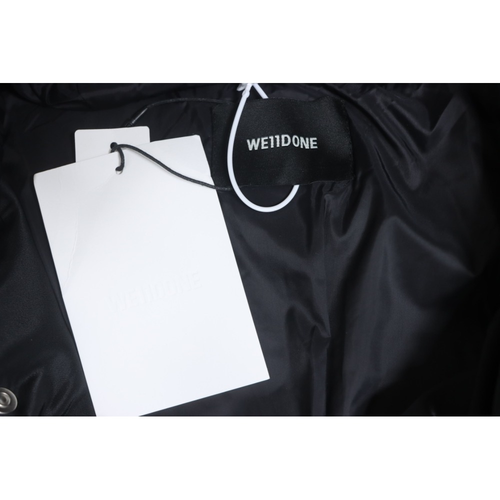 EM Sneakers WE11DONE Logo Hooded Down Jacket Black
