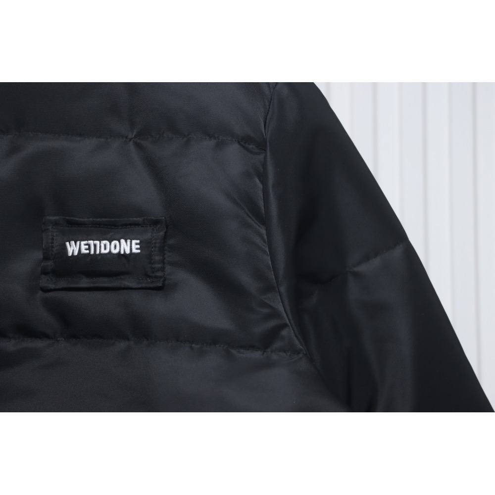 EM Sneakers WE11DONE Logo Hooded Down Jacket Black