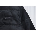 EM Sneakers WE11DONE Logo Hooded Down Jacket Black