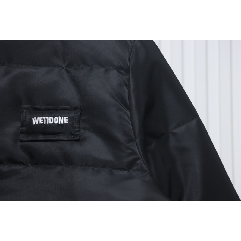 EM Sneakers WE11DONE Logo Hooded Down Jacket Black