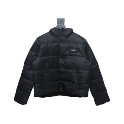 EM Sneakers WE11DONE Logo Hooded Down Jacket Black 01