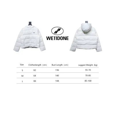 EM Sneakers WE11DONE Logo Hooded Down Jacket White 02