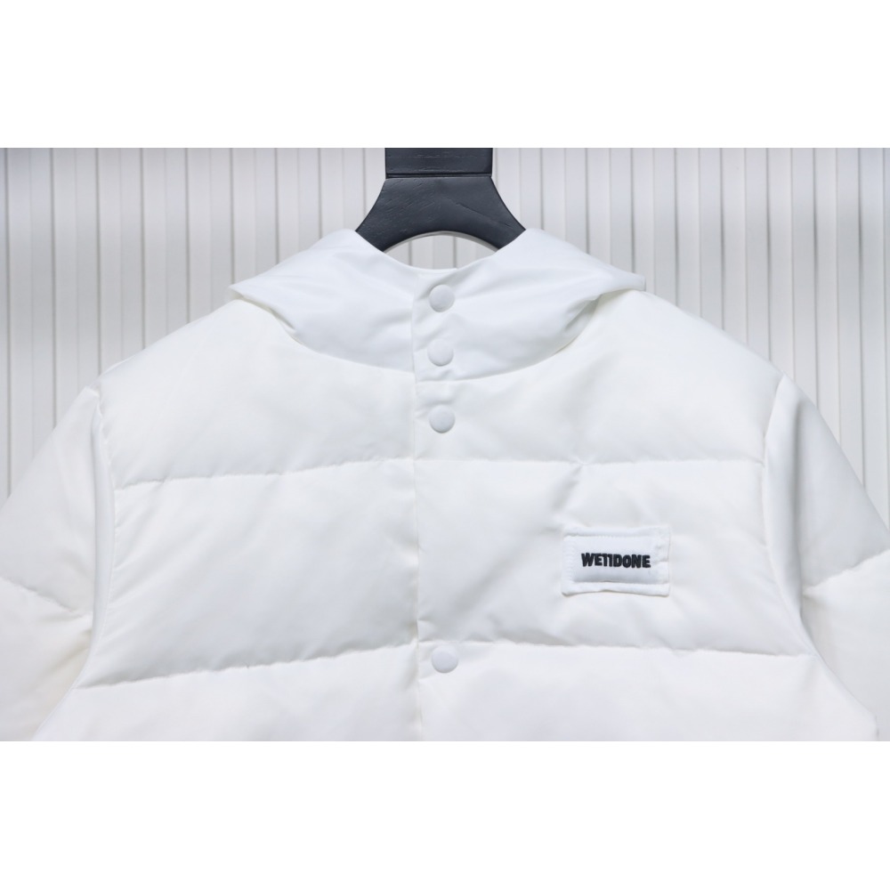 EM Sneakers WE11DONE Logo Hooded Down Jacket White