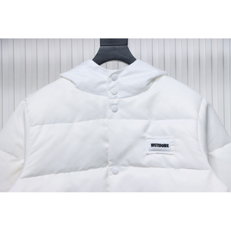 EM Sneakers WE11DONE Logo Hooded Down Jacket White