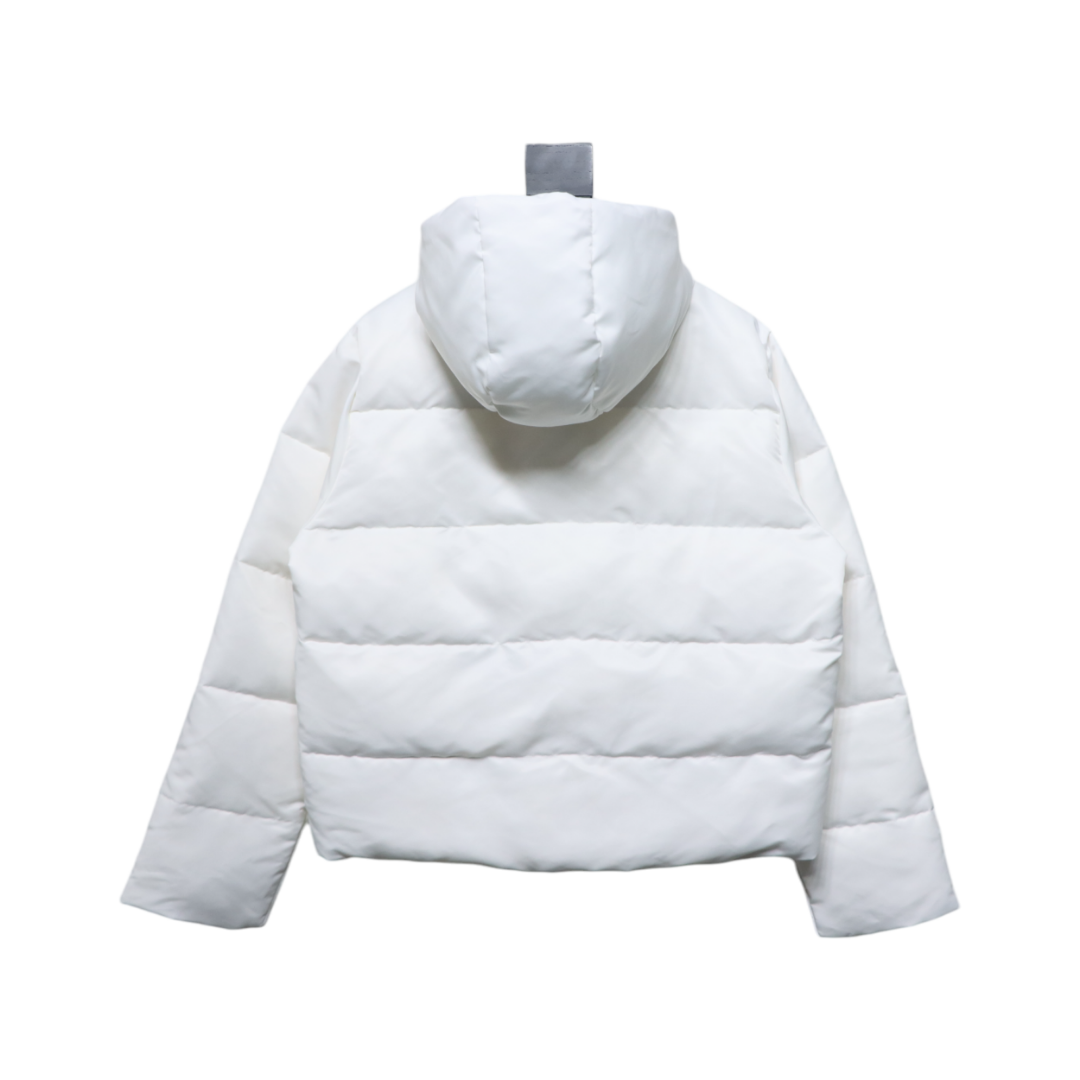 EM Sneakers WE11DONE Logo Hooded Down Jacket White