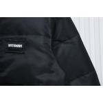 EM Sneakers WE11DONE Logo Stand Collar Down Jacket Black