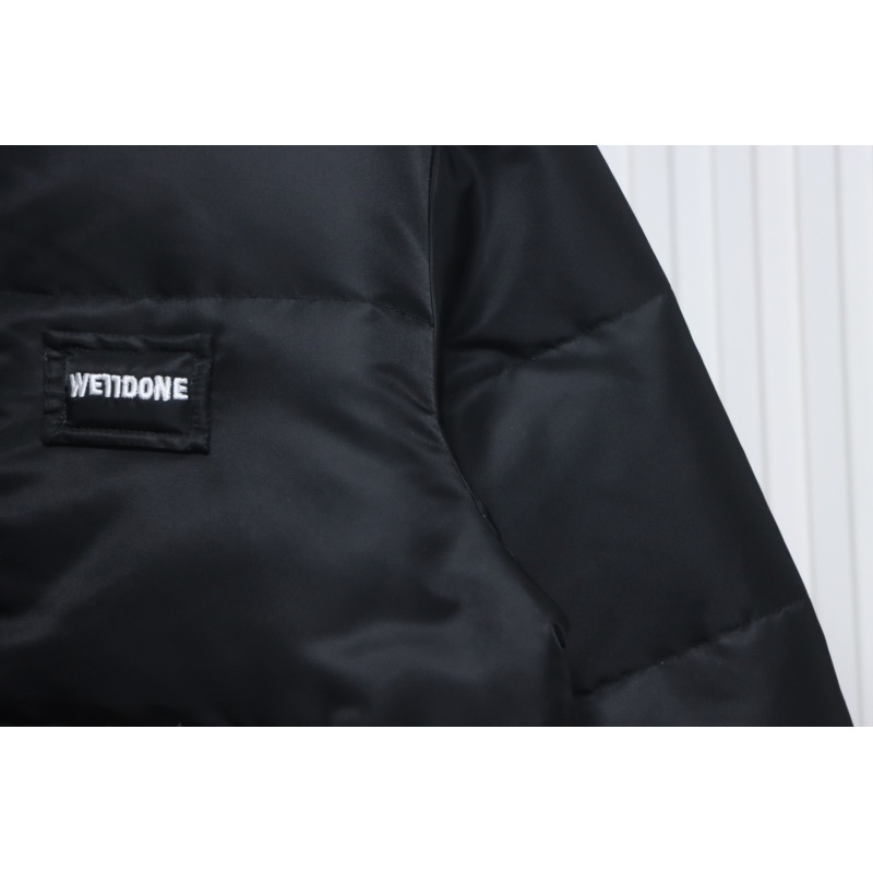 EM Sneakers WE11DONE Logo Stand Collar Down Jacket Black