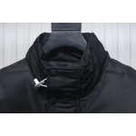 EM Sneakers WE11DONE Logo Stand Collar Down Jacket Black