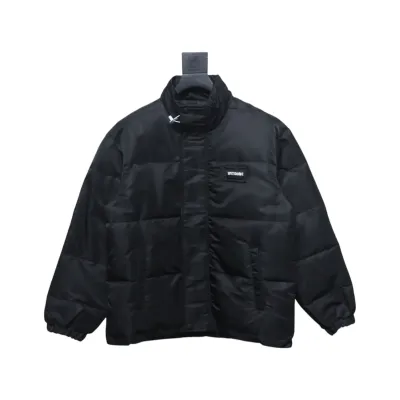 EM Sneakers WE11DONE Logo Stand Collar Down Jacket Black 01