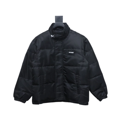 EM Sneakers WE11DONE Logo Stand Collar Down Jacket Black 01