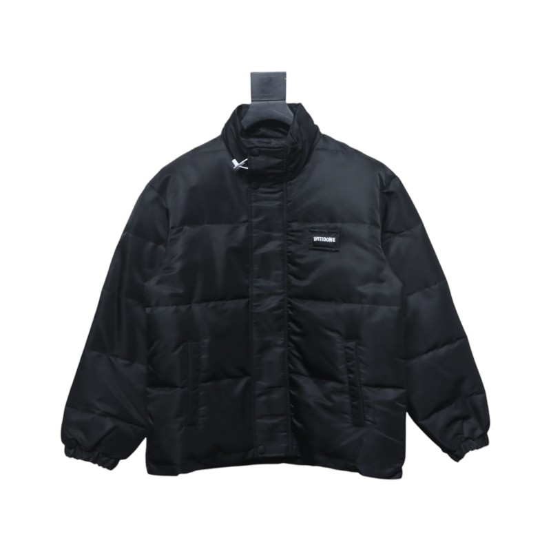 EM Sneakers WE11DONE Logo Stand Collar Down Jacket Black