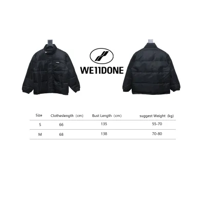 EM Sneakers WE11DONE Logo Stand Collar Down Jacket Black 02