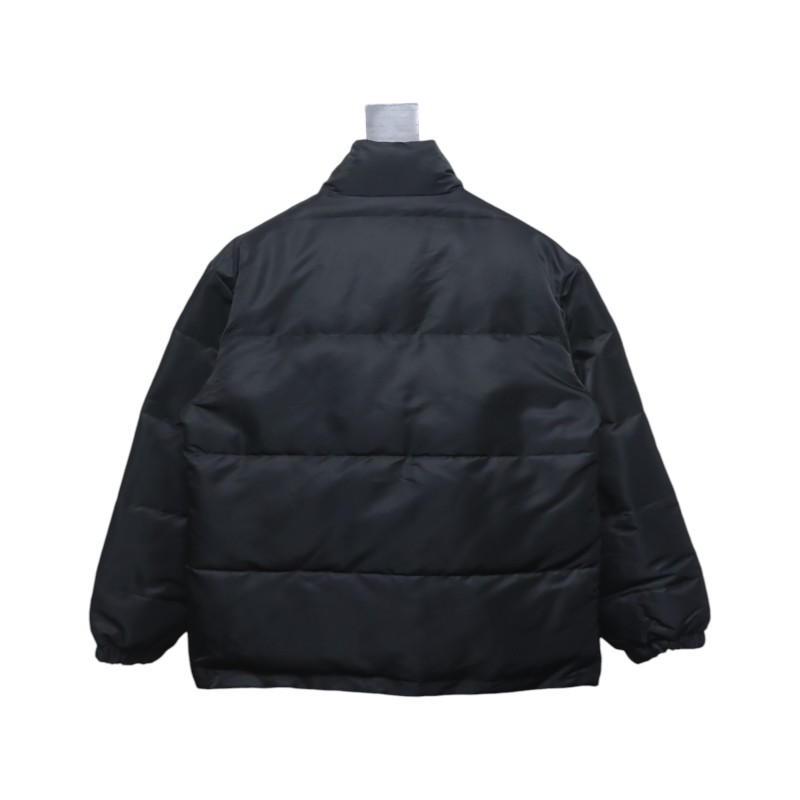 EM Sneakers WE11DONE Logo Stand Collar Down Jacket Black