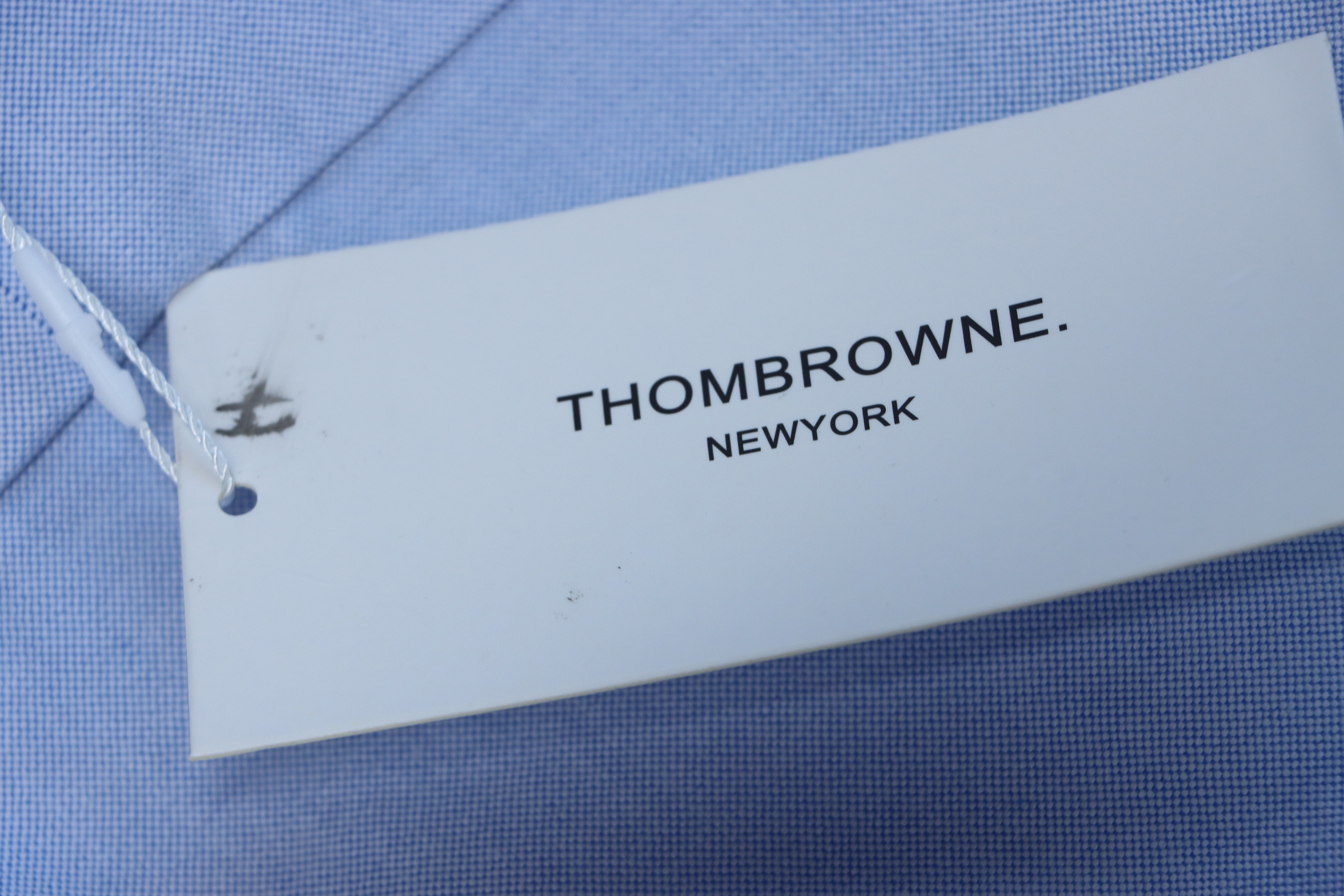 EM Sneakers Thom Browne Blue and White Patchwork Long Sleeve Shirt