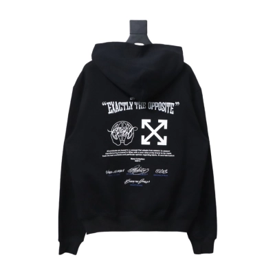 EM Sneakers Off-White Hoodie Black Embroidered Blue Lettering Print 02