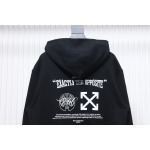 EM Sneakers Off-White Hoodie Black Embroidered Blue Lettering Print