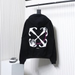 EM Sneakers Off-White Hoodie Black Moon Arrow Planet Print