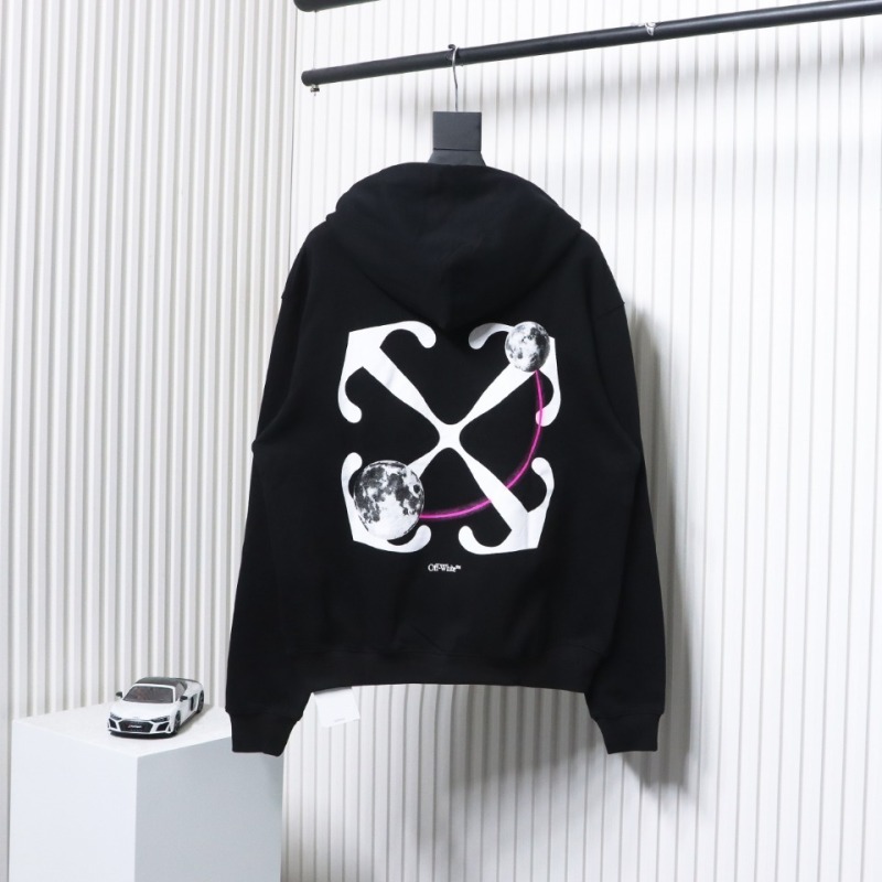 EM Sneakers Off-White Hoodie Black Moon Arrow Planet Print